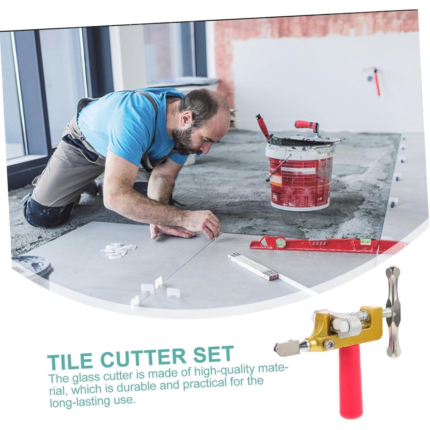 2 In 1 Glass Tile Cutter Hand Tool With Glass Breaking Pliers, Mirror Cutting Kit With 3 Tungsten Steel Blade For Home DIY Cutting Glass