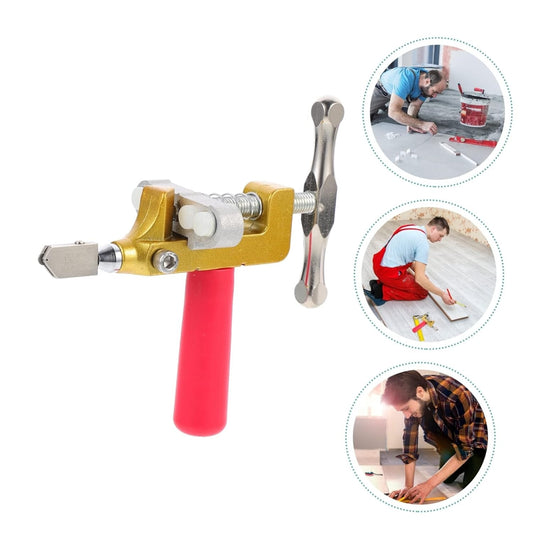 2 In 1 Glass Tile Cutter Hand Tool With Glass Breaking Pliers, Mirror Cutting Kit With 3 Tungsten Steel Blade For Home DIY Cutting Glass